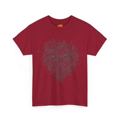 Human Face Line Drawing Graphic Art Tee Shirt