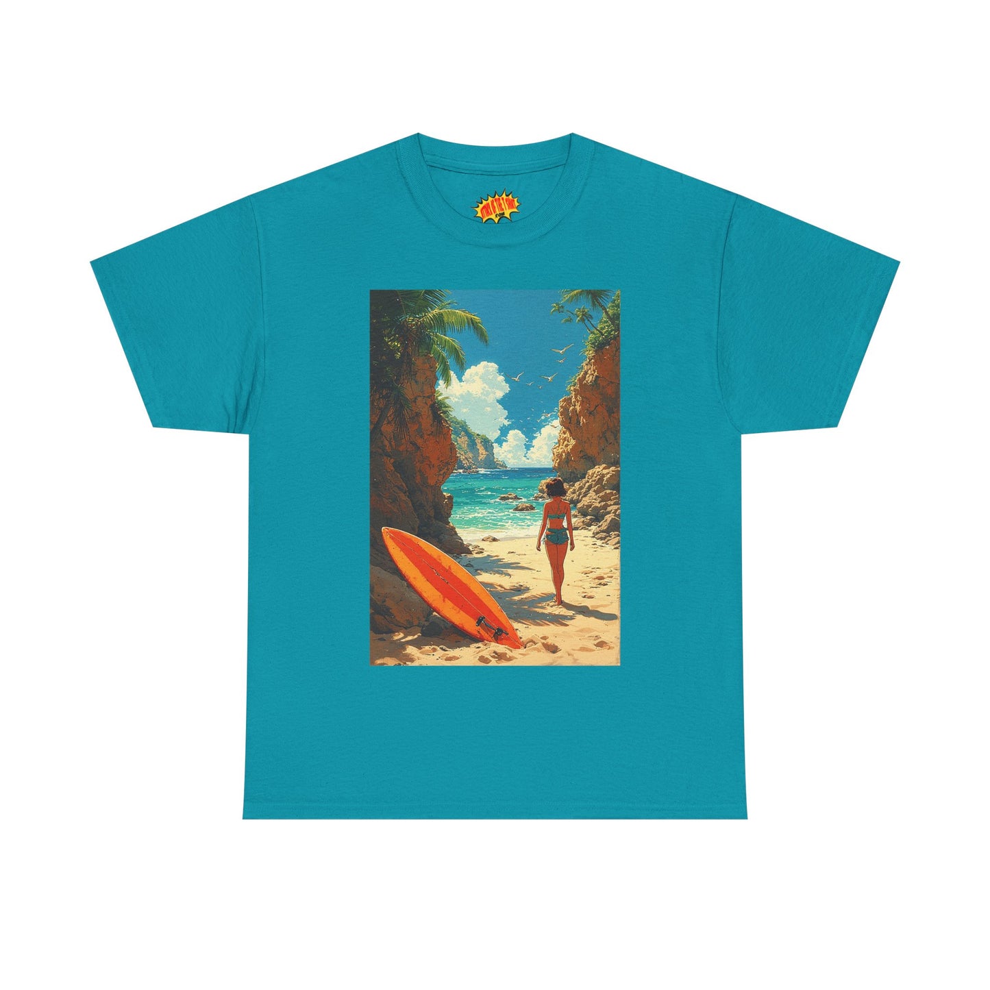 Modern Style Tropical Beach Scene T-Shirt *Multiple Colors*