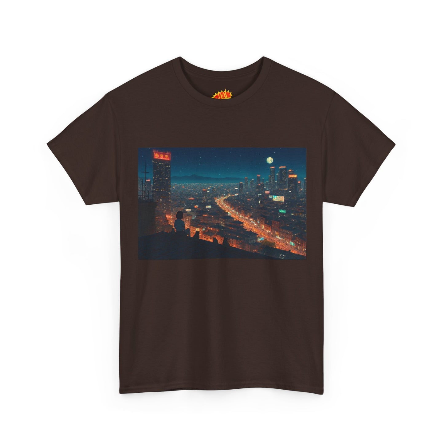 Anime Night Cityscape w/Cats T-Shirt *Multiple Colors*