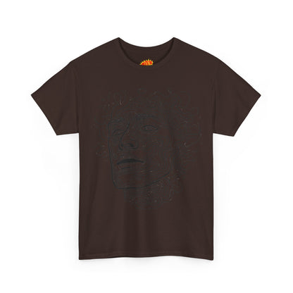 Human Face Line Drawing Portrait Graphic Art Tee Shirt