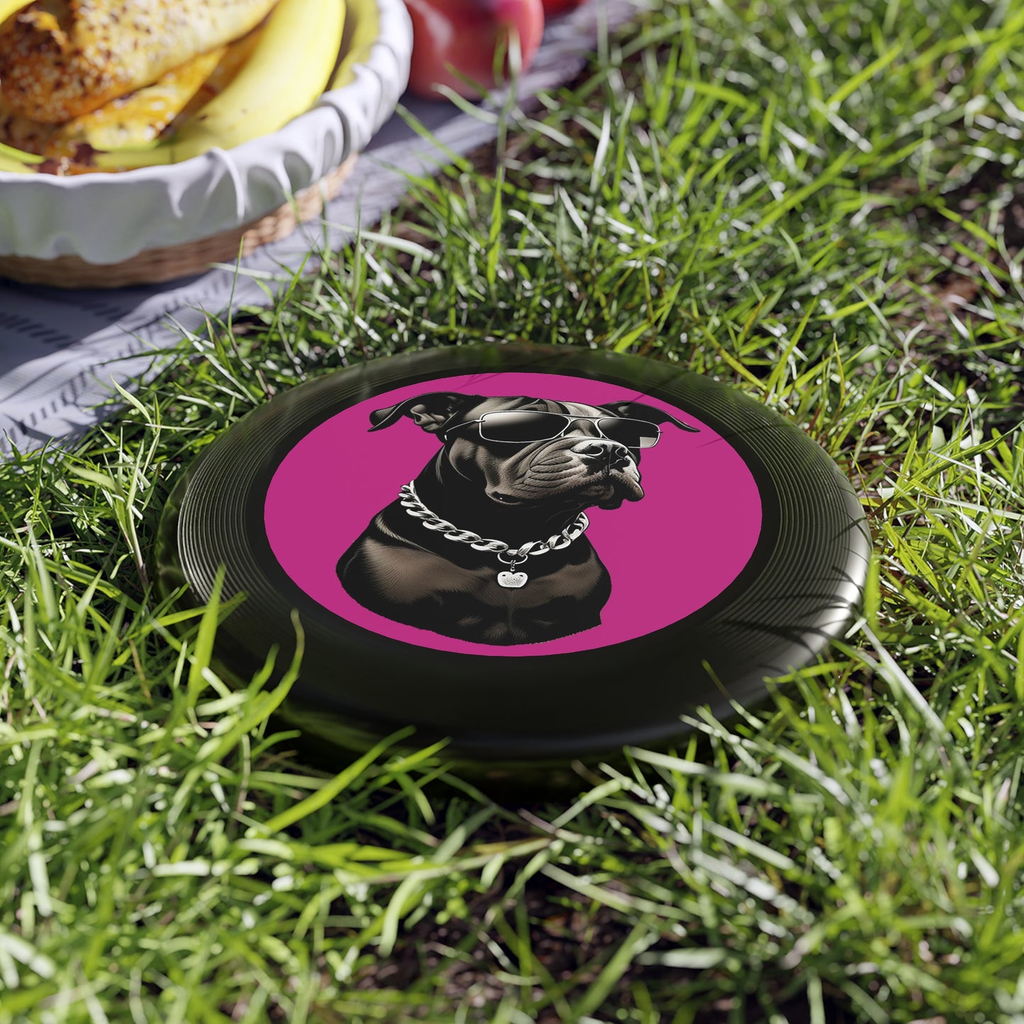 Dog with Sunglasses Frisbee