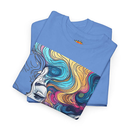 Face w/Color Hair Graphic Art Tee Shirt