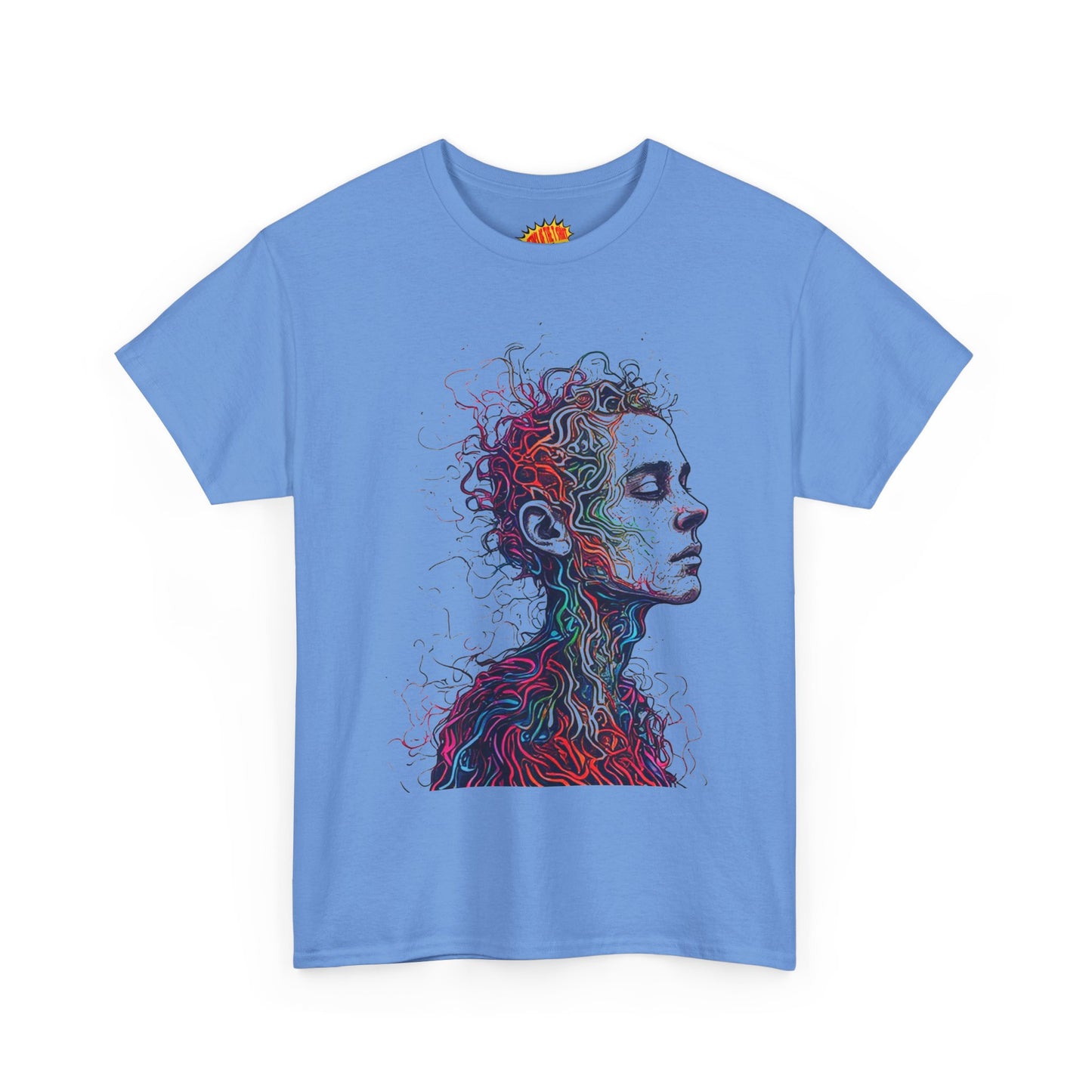 Multicolor Line Drawing Human Graphic Art Tee Shirt *Multiple Colors*