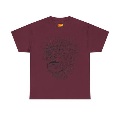 Human Face Line Drawing Portrait Graphic Art Tee Shirt