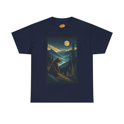 Sitting Grizzly Bear Full Moon Scene T-Shirt