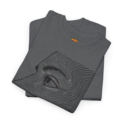 Human Face Profile Line Drawing Graphic Art Tee Shirt