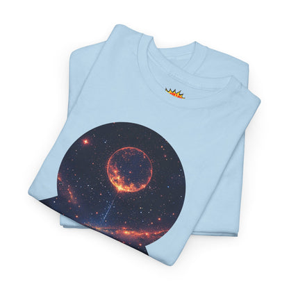 Cosmic Meditation w/Planet Space Graphic Art Tee Shirt