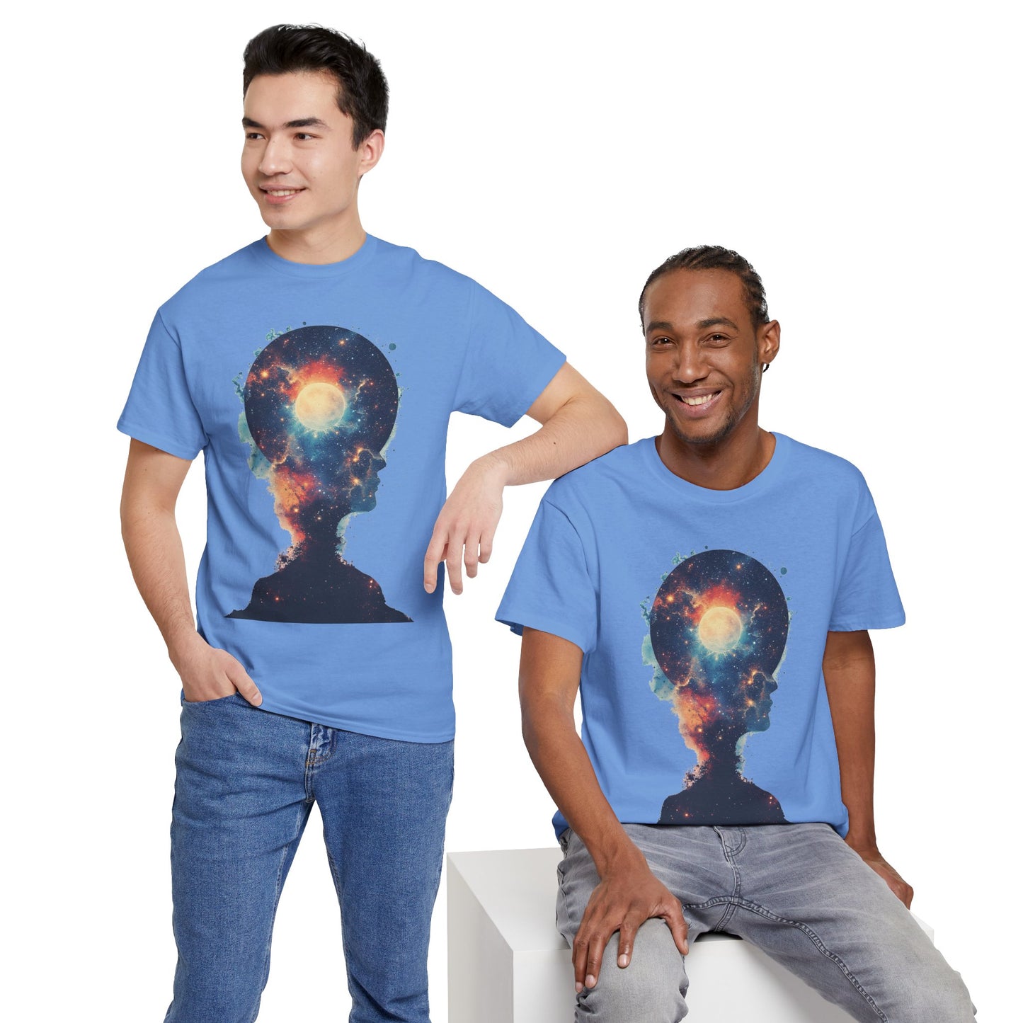 Abstract Galaxy Nebula Art w/Face Graphic Tee Shirt *Multiple Colors*