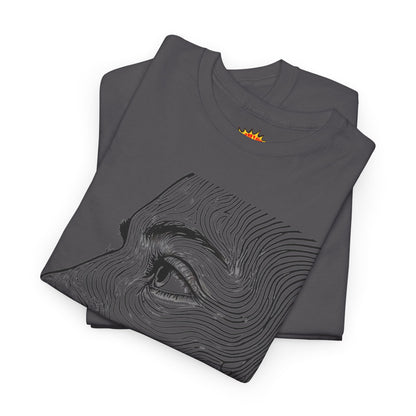Human Face Profile Line Drawing Graphic Art Tee Shirt