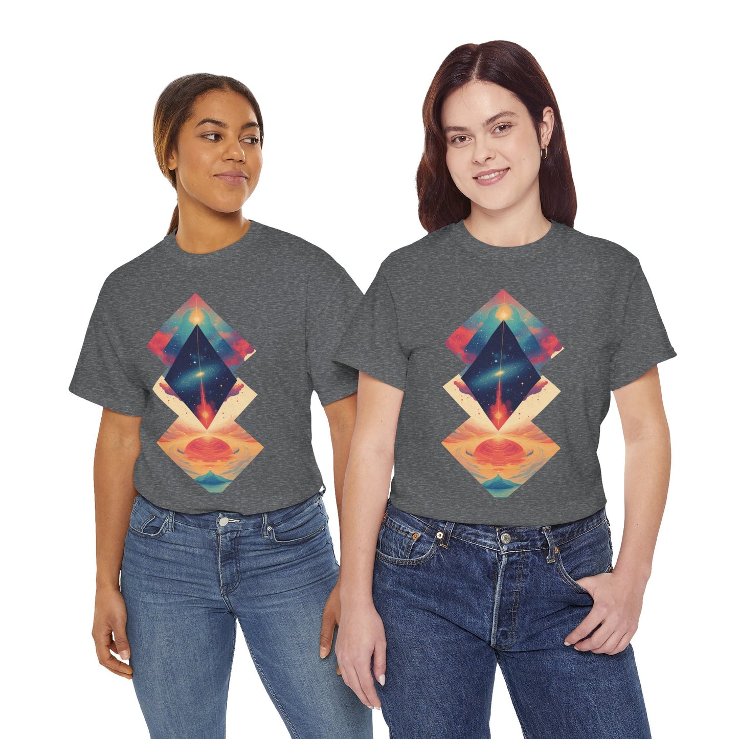 Geometric Shape Galaxy Graphic Space Art Tee Shirt *Multiple Colors*