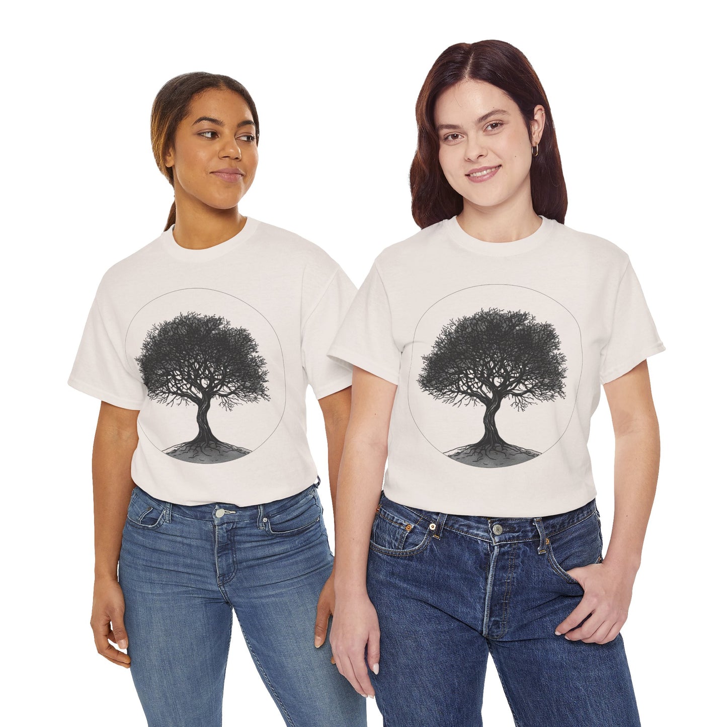 Circle Tree Sketch Drawing Graphic Art Tee Shirt *Multiple Colors*