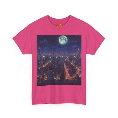 Anime City Neon Night Scene w/Cats T-Shirt