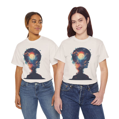 Abstract Galaxy Nebula Art w/Face Graphic Tee Shirt