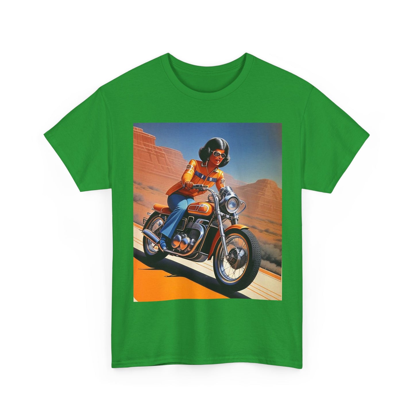 Retro Motorcycle Lady T-Shirt *Multiple Colors*
