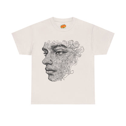 Human Face Silhouette Line Drawing Graphic Art Tee Shirt
