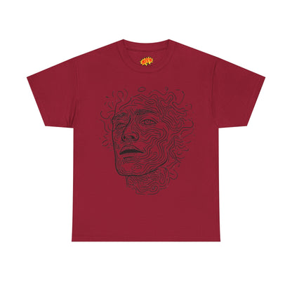 Human Face Line Drawing Portrait Graphic Art Tee Shirt