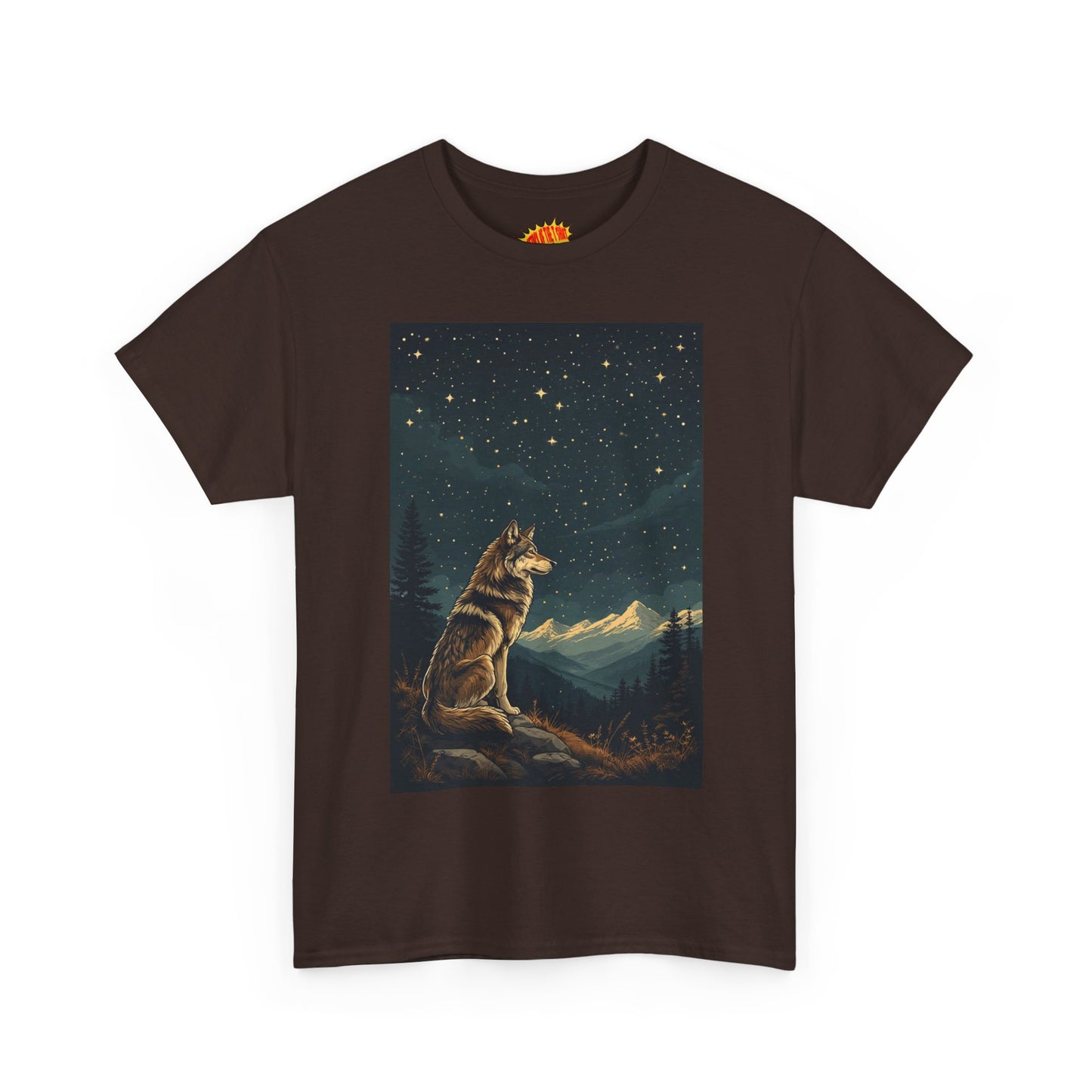Mountain Wolf with Starry Night T-Shirt *Multiple Colors*