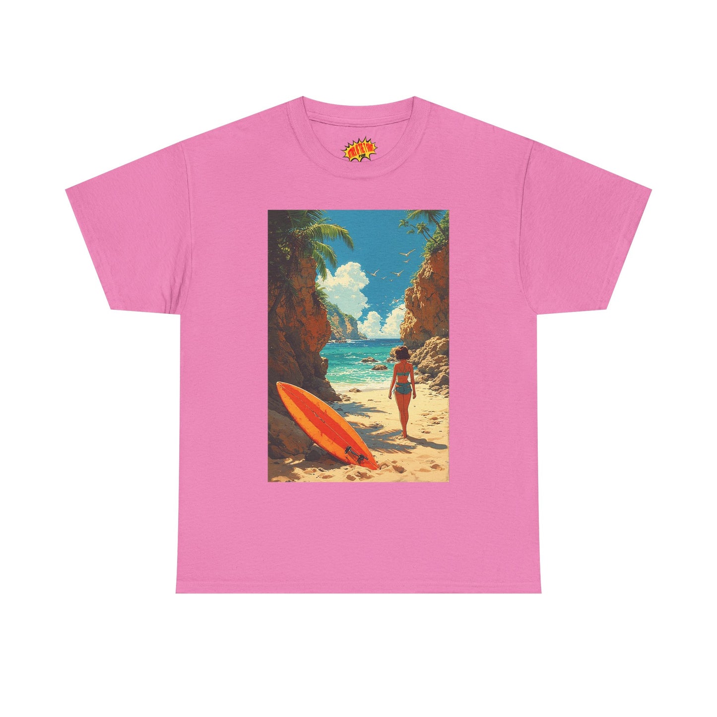 Modern Style Tropical Beach Scene T-Shirt *Multiple Colors*