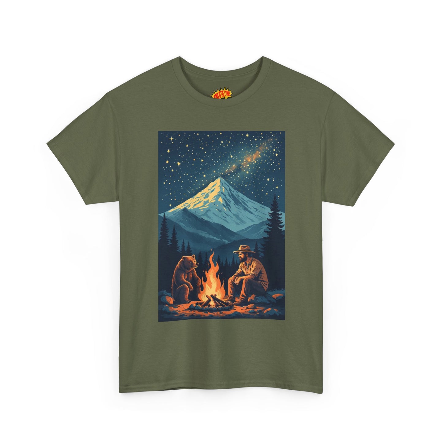 Mountain Man w/Bear Campfire T-Shirt *Multiple Colors*