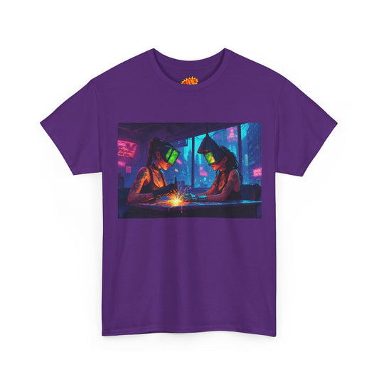 Cyberpunk Women Manicure Shop Scene T-Shirt *Multiple Colors*
