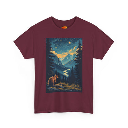 Grizzly Bear Mountain Valley Scene T-Shirt
