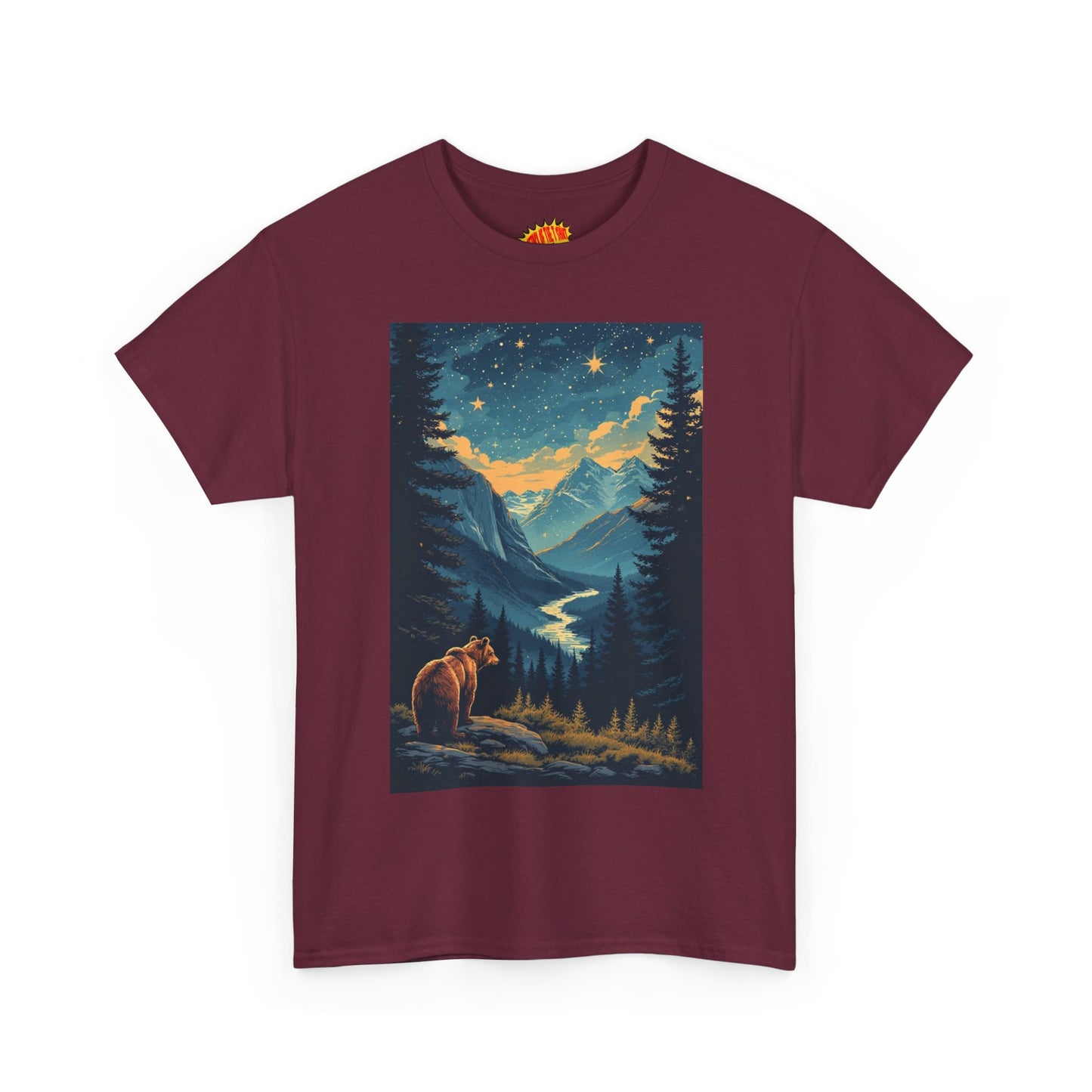 Mountain Valley Bear Night Scene T-Shirt *Multiple Colors*