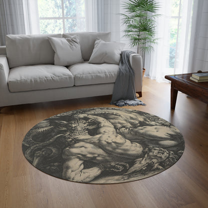 The Dragon Devouring the Companions of Cadmus - 60in Diameter Round Rug