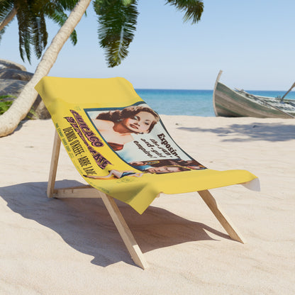Chicago Syndicate Movie Poster Beach Towel | Vintage 1940s Hollywood Noir Art