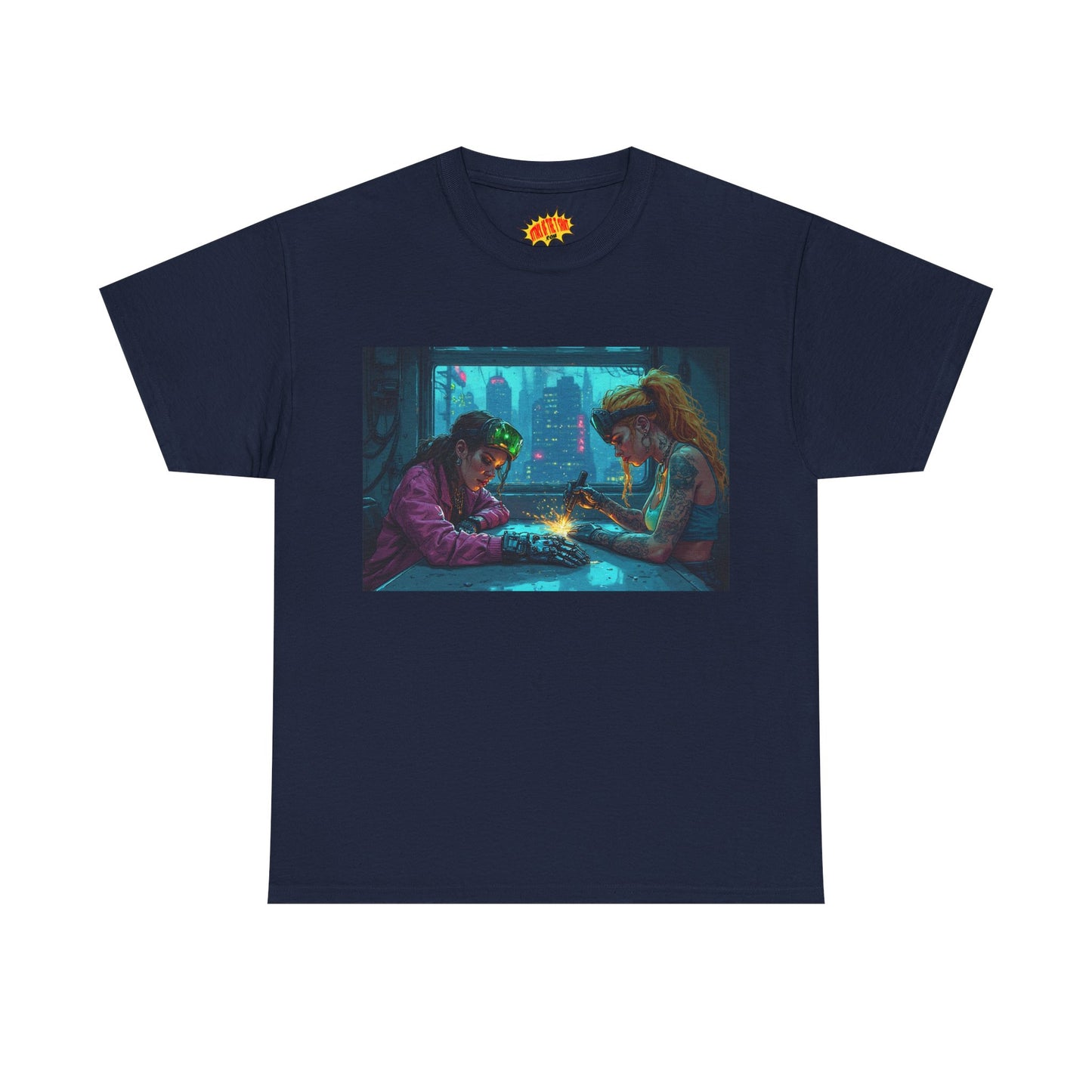 Cyberpunk Ladies Welding Scene T-Shirt *Multiple Colors*