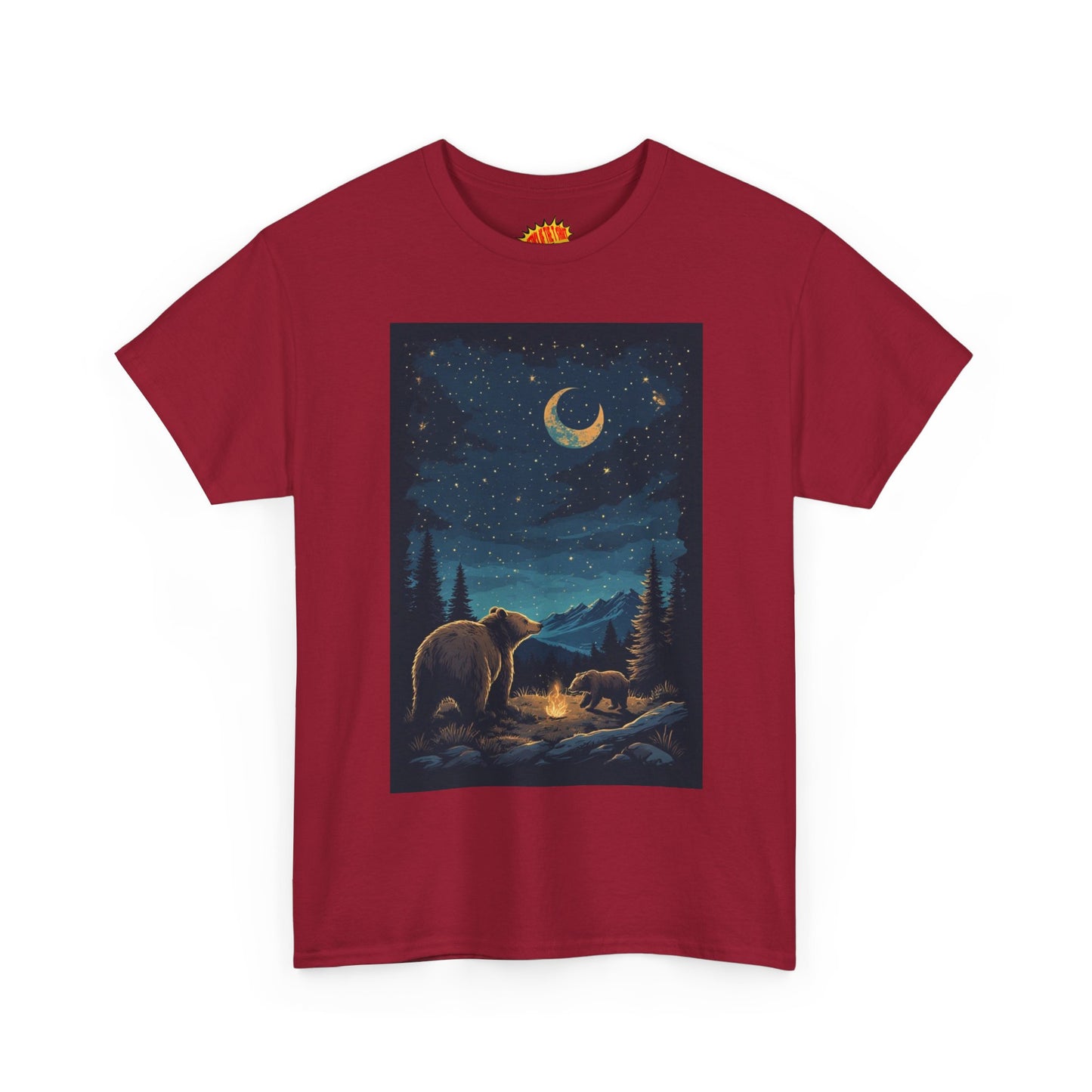 Grizzly Bear with Cub Night Scene T-Shirt *Multiple Colors*