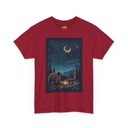 Grizzly Bear with Cub Night Scene T-Shirt