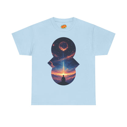 Cosmic Meditation w/Planet Space Graphic Art Tee Shirt
