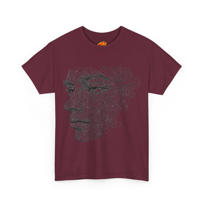 Human Face Silhouette Line Drawing Graphic Art Tee Shirt