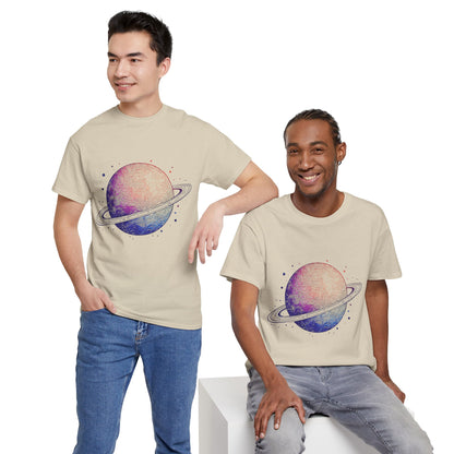 Space Art Ringed Planet Graphic Tee Shirt