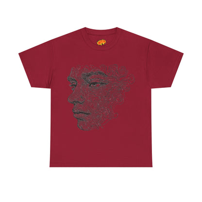 Human Face Silhouette Line Drawing Graphic Art Tee Shirt