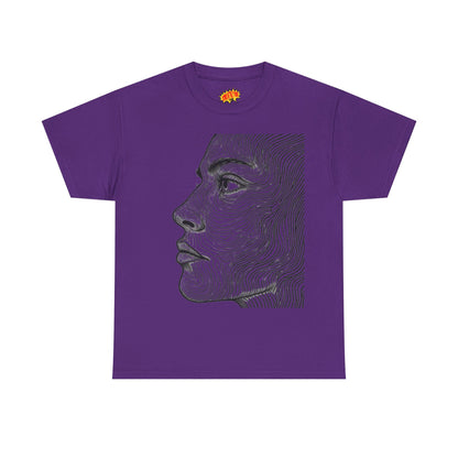 Human Face Profile Line Drawing Graphic Art Tee Shirt