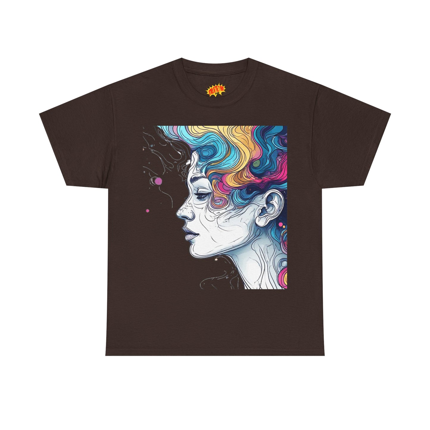 Face w/Color Hair Graphic Art Tee Shirt *Multiple Colors*