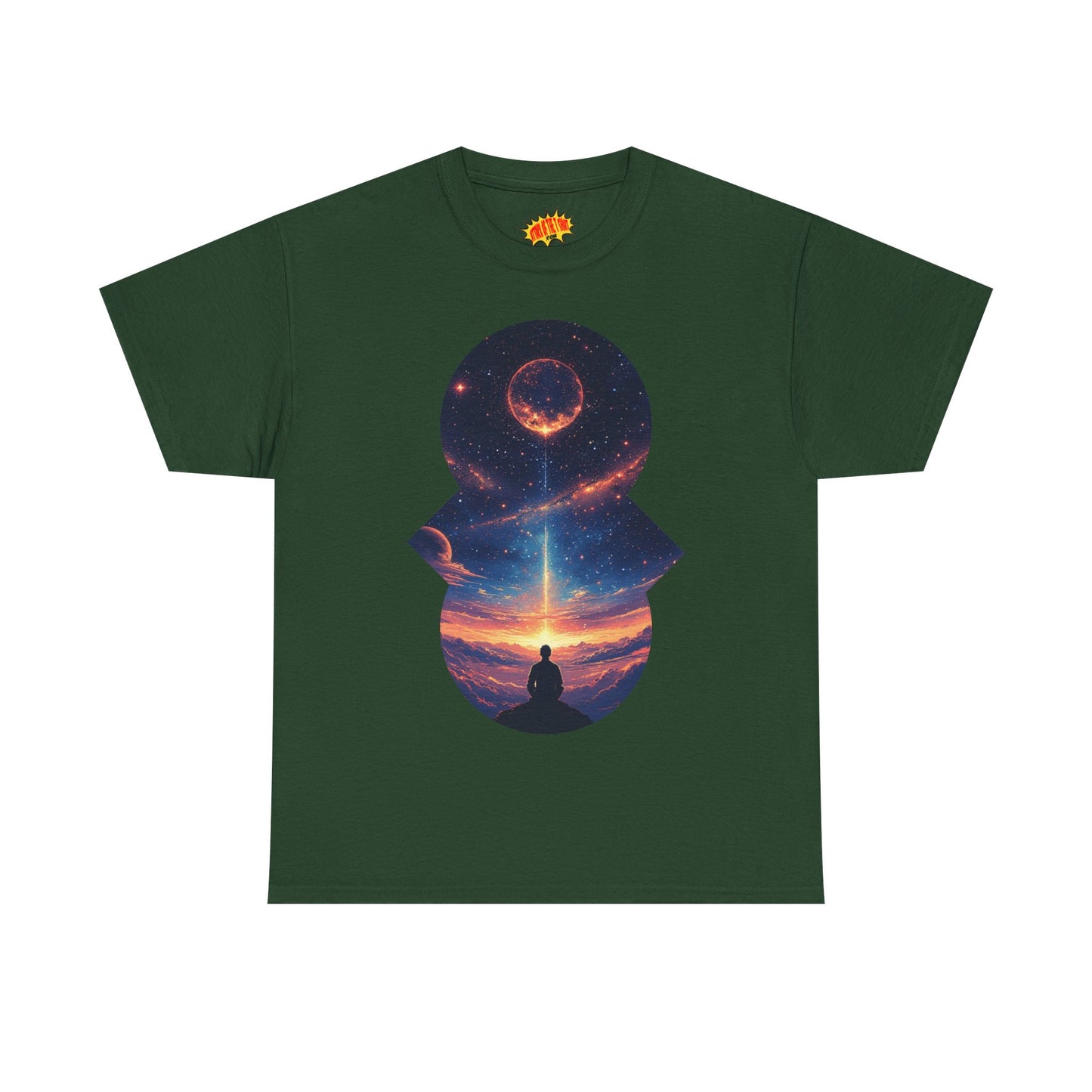 Cosmic Meditation w/Planet Space Graphic Art Tee Shirt *Multiple Colors*