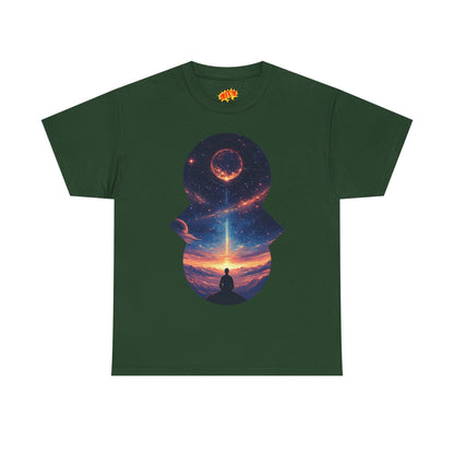 Cosmic Meditation w/Planet Space Graphic Art Tee Shirt