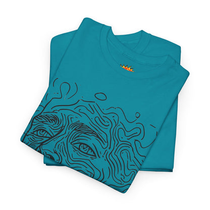 Human Face Line Drawing Portrait Graphic Art Tee Shirt