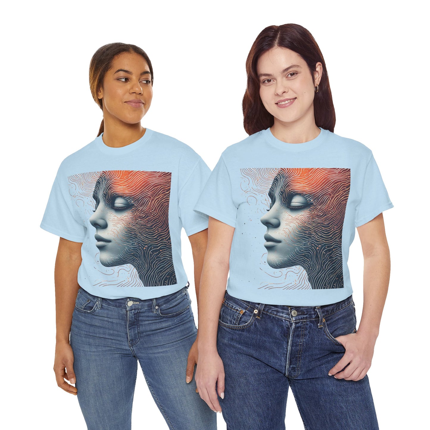Graphic Art Face Tee Shirt *Multiple Colors*