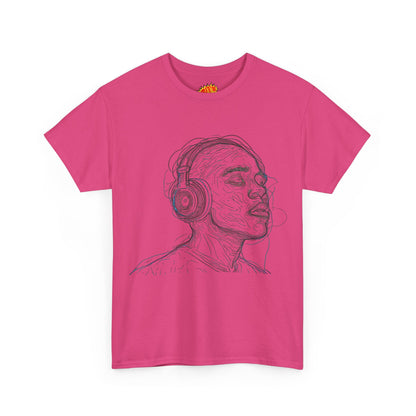 Line Drawing Portrait Graphic Music Art Tee Shirt