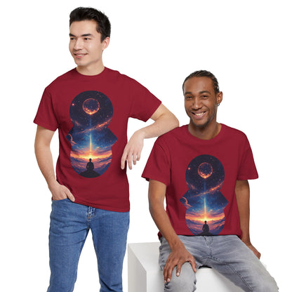 Cosmic Meditation w/Planet Space Graphic Art Tee Shirt