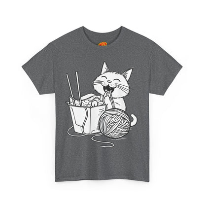 Happy Cat w/Noodles + Yarn Art Tee Shirt
