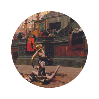 Pollice Verso, 1872 Gladiator Painting Area Rug - 60in Diameter Round Rug