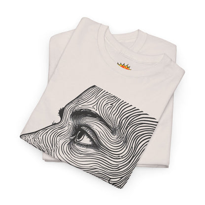 Human Face Profile Line Drawing Graphic Art Tee Shirt