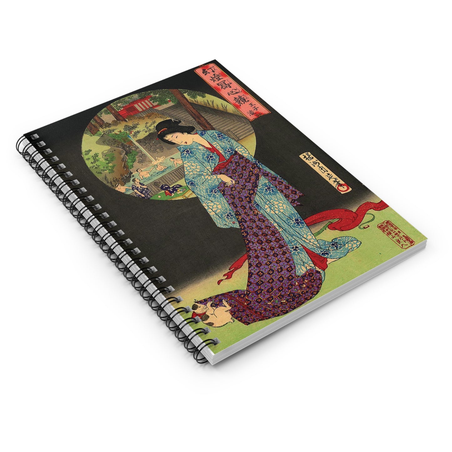 "Oji Waterfall" - Toyohara Chikanobu Spiral Notebook