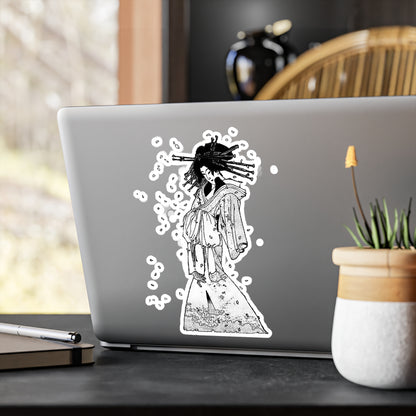 Spirit of the Komachi Cherry Tree Japanese Art Durable Vinyl Decal Sticker