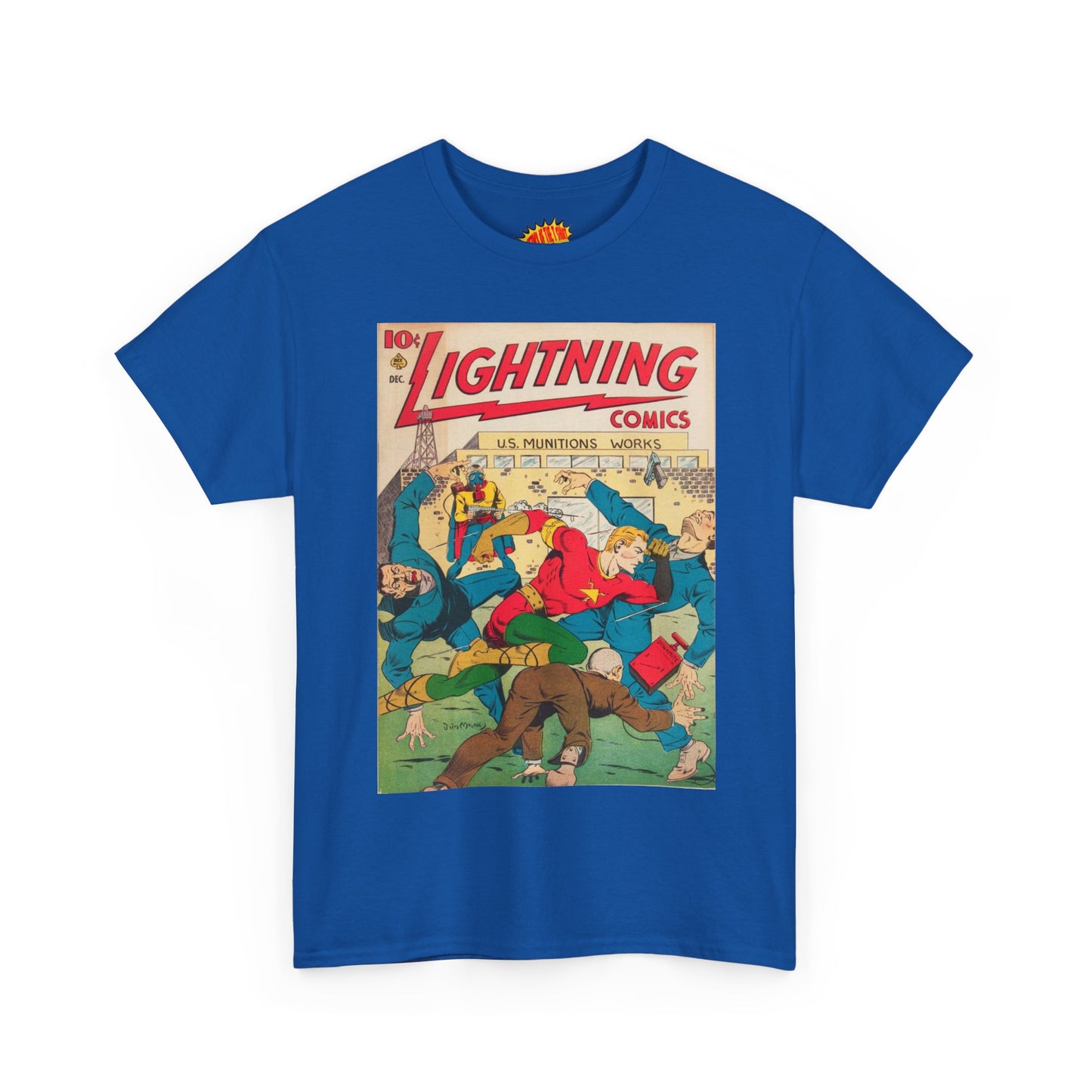Lightning Comics Dec. Comic Tee Shirt *Multiple Colors*