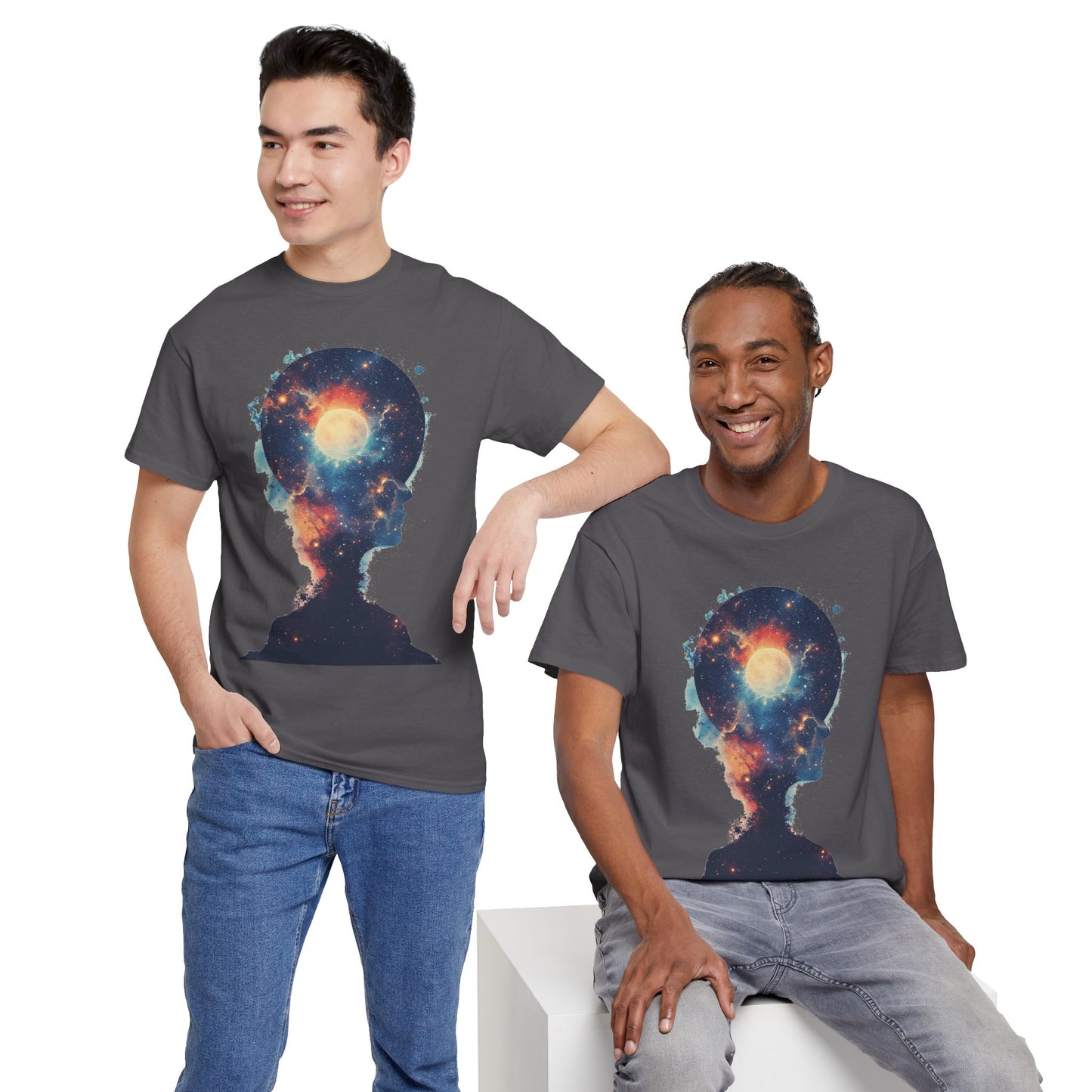 Abstract Galaxy Nebula Art w/Face Graphic Tee Shirt *Multiple Colors*